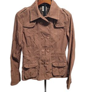 Vintage Billabong Corduroy Safari Jacket Brown Double Breasted Tailored Large
